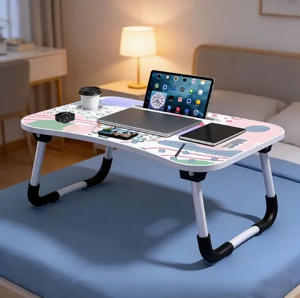 Portable_Laptop_Desk_With_Colorful_Abstract_Design_-_Foldable_Bed_Study_Table_With_Phone_&_Cup_Holder