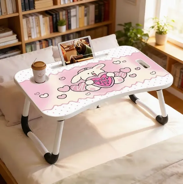 Portable_Folding_Laptop_Bed_Table_With_Cute_Cartoon_Design_-_Pink_&_White