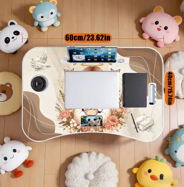 Portable_Foldable_Laptop_Bed_Table_With_Cup_Holder_And_Tablet_Slot
