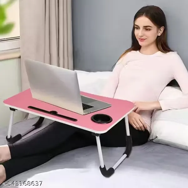 Foldable_Lap_Desk_With_Cup_Holder_-_Pink_Portable_Laptop_Table