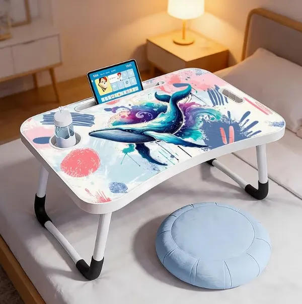 Portable_Laptop_Bed_Table_With_Foldable_Legs_-_Whale_Art_Design_(60Cm)