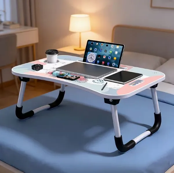 Foldable_Lap_Desk_With_Cup_Holder_And_Tablet_Slot