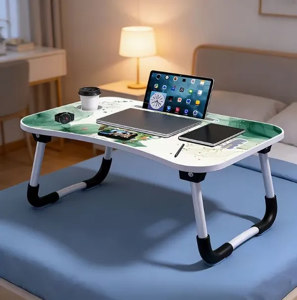 Portable_Lap_Desk_With_Cup_Holder_And_Tablet_Slot_-_Zodiac_Leaf_Design