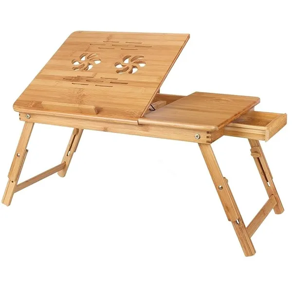Bamboo_Laptop_Bed_Tray_With_Adjustable_Legs_And_Drawer