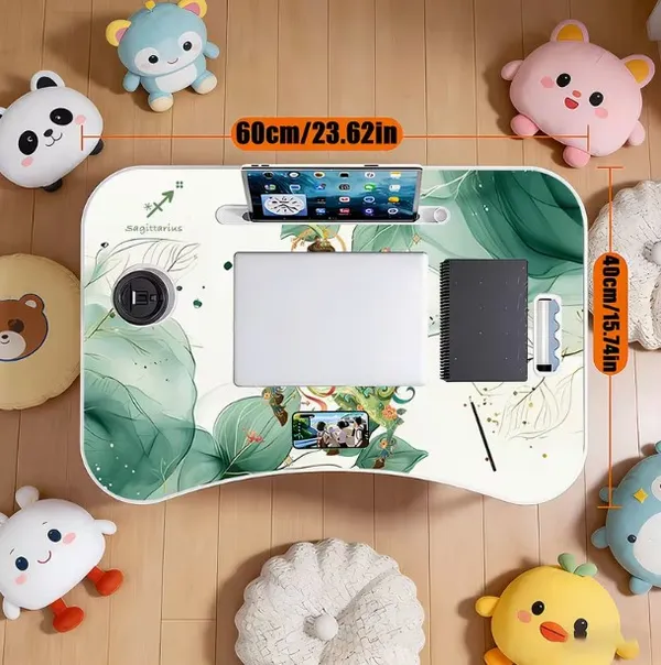 Portable_Lap_Desk_With_Cup_Holder_And_Tablet_Slot_-_Zodiac_Leaf_Design