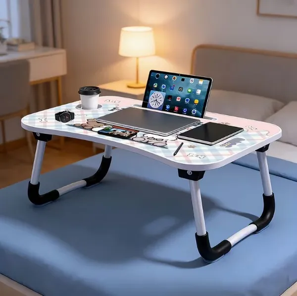 Happy_Days_Cartoon_Dog_Foldable_Laptop_Bed_Table_With_Cup_Holder_And_Phone_Slot