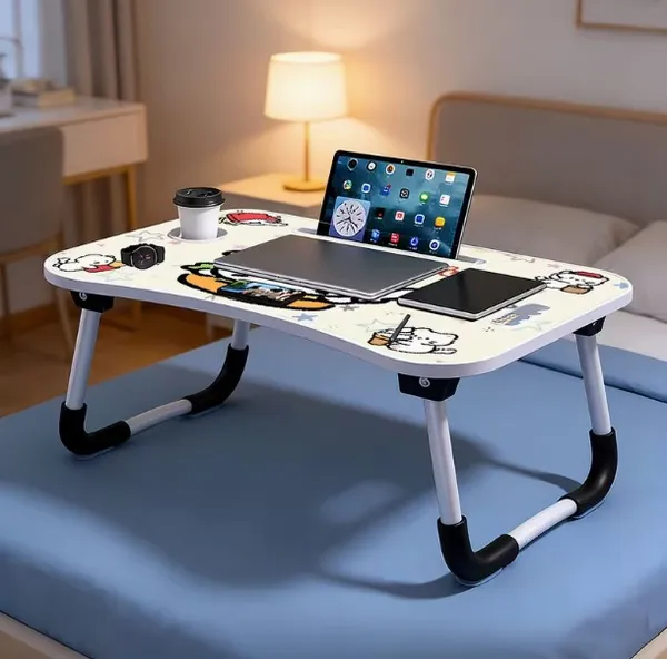 Foldable_Laptop_Table_With_Cartoon_Design_-_Portable_Study_Desk_With_Cup_Holder_And_Tablet_Stand
