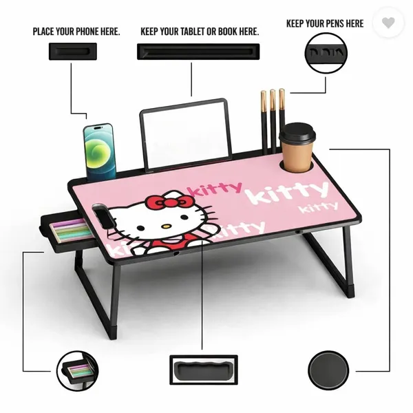 Hello_Kitty_Multipurpose_Foldable_Laptop_Study_Table_With_Storage