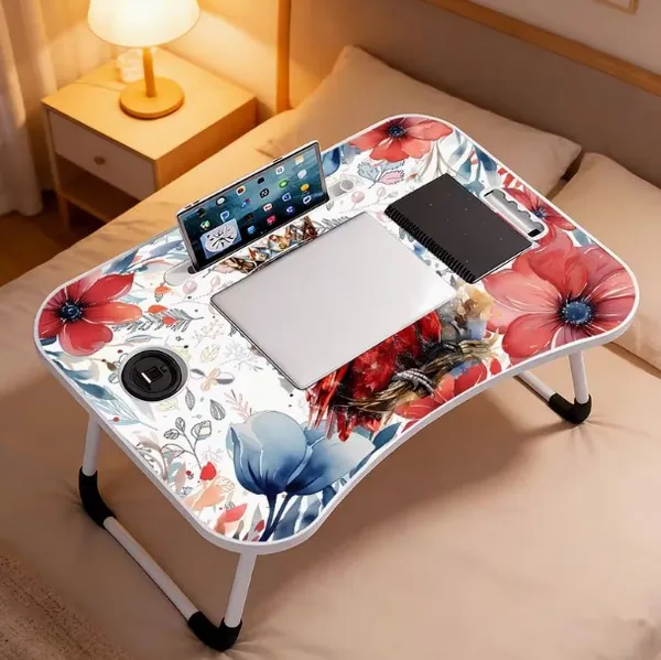 Portable_Laptop_Bed_Table_With_Floral_Design_-_Foldable_Study_And_Work_Desk_With_Cup_Holder_And_Tablet_Slot
