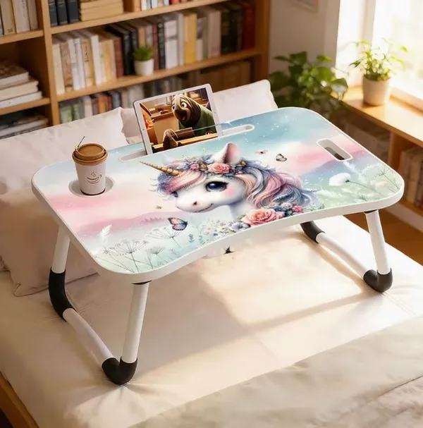 Portable_Folding_Laptop_Table_With_Unicorn_Design_-_Multipurpose_Bed_Study_Desk_With_Cup_Holder_And_Tablet_Stand