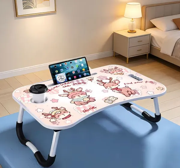 Portable_Folding_Lap_Desk_With_Cute_Animal_Design_-_Bed_Study_Table_With_Cup_Holder_And_Device_Slots_(60Cm)