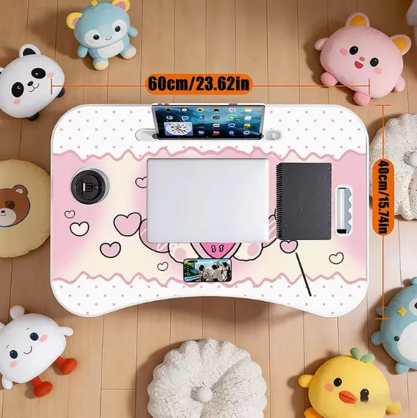 Portable_Folding_Laptop_Bed_Table_With_Cute_Cartoon_Design_-_Pink_&_White
