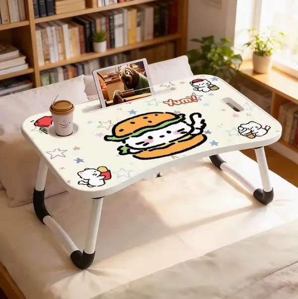 Foldable_Laptop_Table_With_Cartoon_Design_-_Portable_Study_Desk_With_Cup_Holder_And_Tablet_Stand
