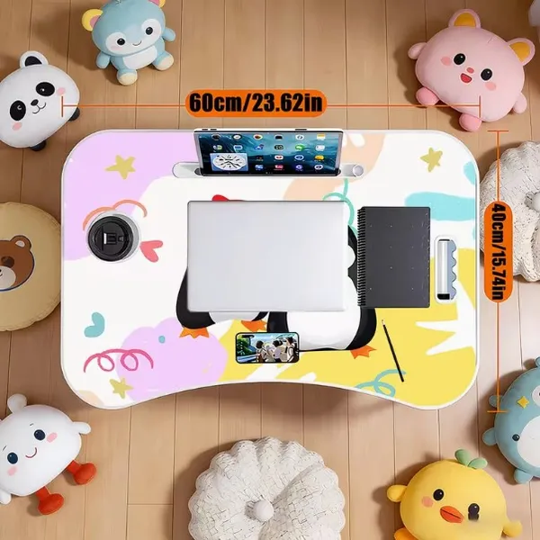 Penguin_Cartoon_Folding_Laptop_Bed_Table_With_Cup_Holder_And_Tablet_Slot