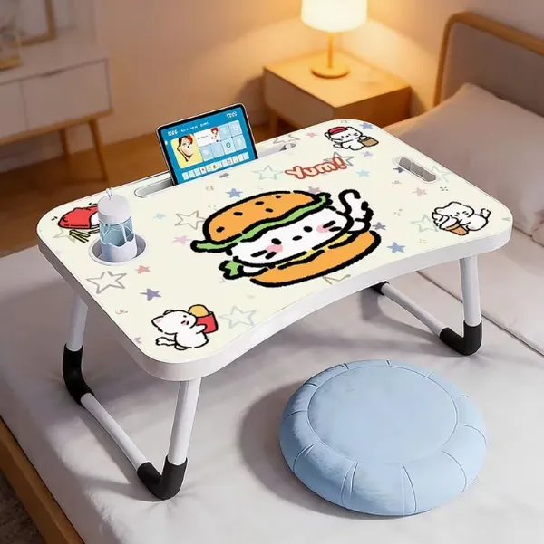 Foldable_Laptop_Table_With_Cartoon_Design_-_Portable_Study_Desk_With_Cup_Holder_And_Tablet_Stand
