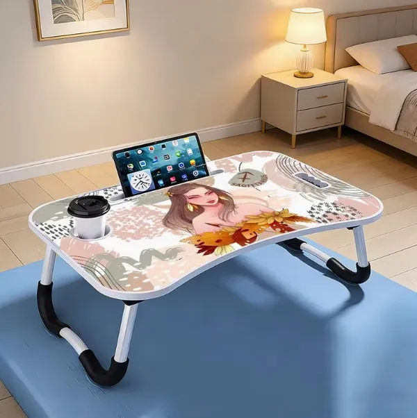 Portable_Foldable_Laptop_Bed_Table_With_Cup_Holder_And_Tablet_Slot