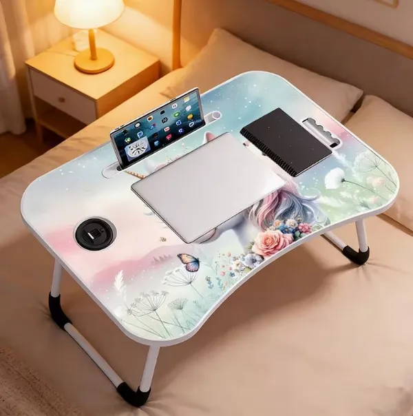 Portable_Folding_Laptop_Table_With_Unicorn_Design_-_Multipurpose_Bed_Study_Desk_With_Cup_Holder_And_Tablet_Stand