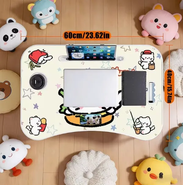 Foldable_Laptop_Table_With_Cartoon_Design_-_Portable_Study_Desk_With_Cup_Holder_And_Tablet_Stand