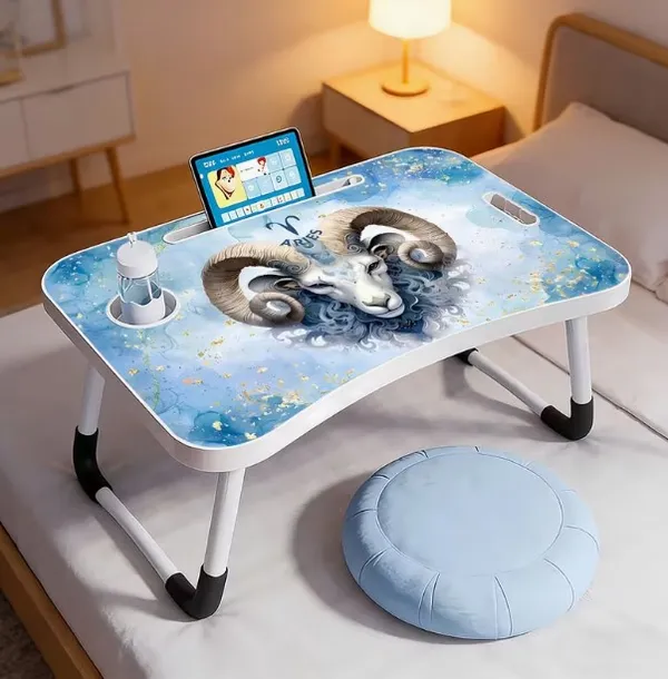 Portable_Foldable_Laptop_Bed_Table_With_Cup_Holder_And_Tablet_Slot_-_Watercolor_Panda_Design