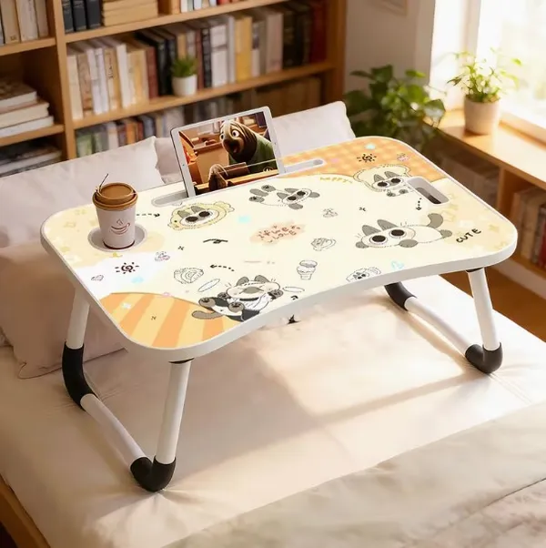 Foldable_Laptop_Bed_Table_With_Cup_Holder_And_Tablet_Stand_-_Cute_Panda_Print