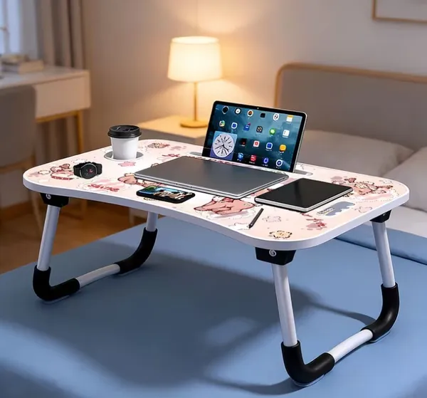 Portable_Folding_Lap_Desk_With_Cute_Animal_Design_-_Bed_Study_Table_With_Cup_Holder_And_Device_Slots_(60Cm)
