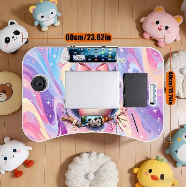 Colorful_Foldable_Laptop_Bed_Table_With_Tablet_Holder_And_Cup_Slot