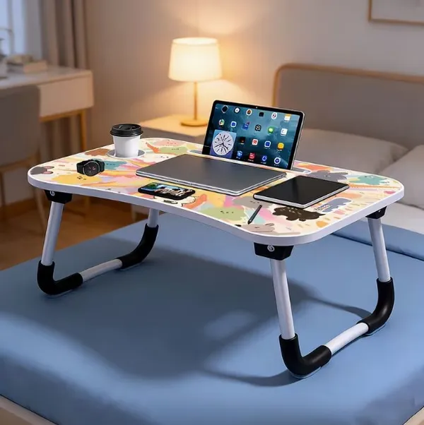 Cute_Animal_Pattern_Foldable_Laptop_Bed_Table_With_Cup_Holder_&_Tablet_Slot