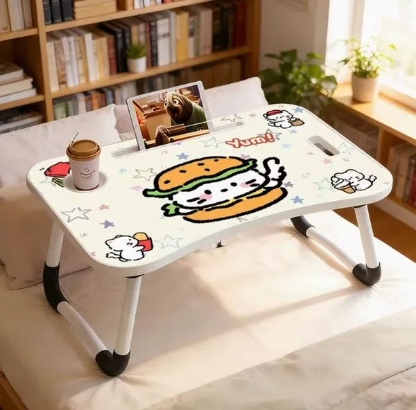Portable_Laptop_Bed_Table_With_Cartoon_Design_-_Foldable_Study_Desk_With_Cup_Holder_&_Tablet_Slot_(60Cm)