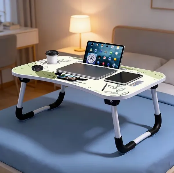 Portable_Laptop_Desk_With_Tablet_Holder_And_Cup_Holder_-_Folding_Bed_Table_For_Study_And_Work