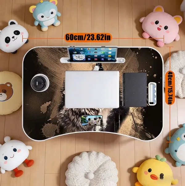 Portable_Laptop_Bed_Table_With_Wolf_Print_Design_-_Foldable_Lap_Desk_With_Cup_Holder_&_Phone_Slot