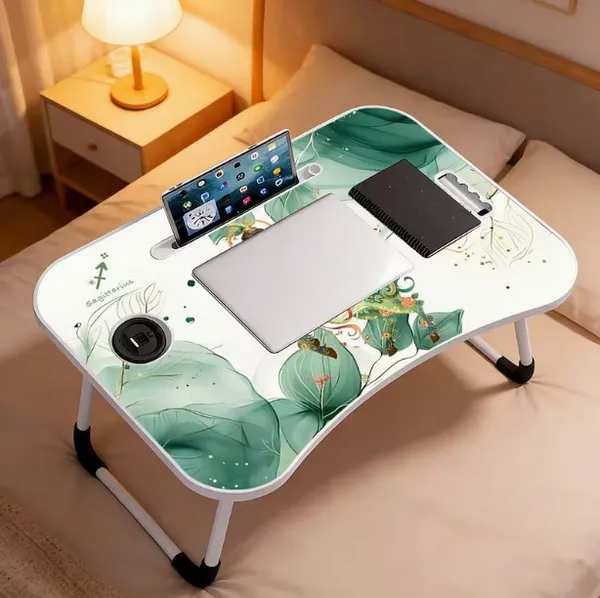 Portable_Lap_Desk_With_Cup_Holder_And_Tablet_Slot_-_Zodiac_Leaf_Design