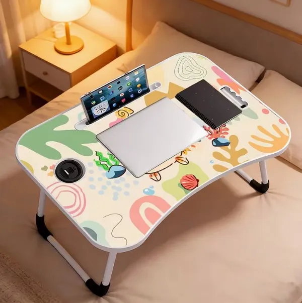 Portable_Foldable_Laptop_Desk_With_Cup_Holder_And_Phone_Stand_-_Colorful_Cartoon_Design