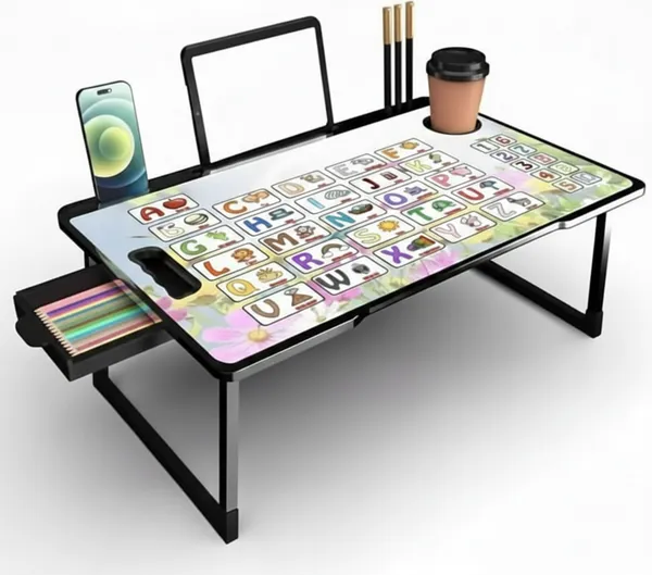 Foldable_Multipurpose_Laptop_Table_With_Alphabet_Design_-_Study_Desk_For_Bed_With_Mobile_&_Tablet_Stand,_Pen_Holder_&_Cup_Holder