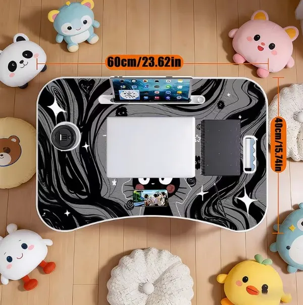 Foldable_Laptop_Desk_With_Black_Cat_Design_And_Storage_Compartments