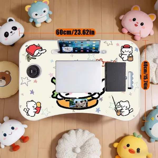 Portable_Laptop_Bed_Table_With_Cartoon_Design_-_Foldable_Study_Desk_With_Cup_Holder_&_Tablet_Slot_(60Cm)