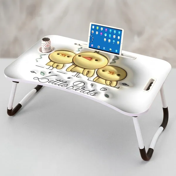 Portable_Laptop_Bed_Table_With_Foldable_Legs_And_Tablet_Holder_-_Golden_Chicks_Design