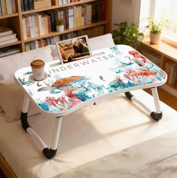 Underwater_Themed_Foldable_Laptop_Desk_With_White_Legs