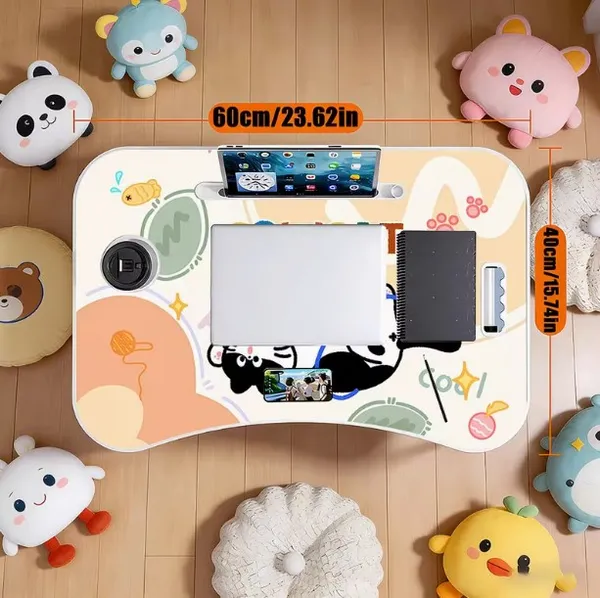 Portable_Folding_Laptop_Table_With_Cup_Holder_And_Phone_Slot_–_Cow_Cat_Design