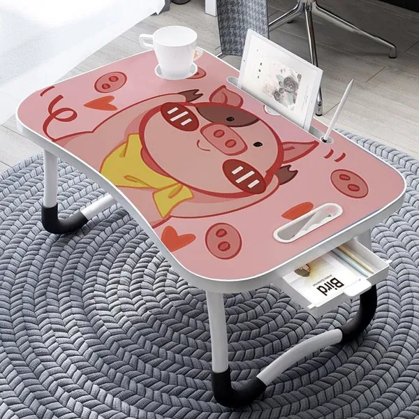 Peppa_Pig_Cartoon_Printed_Laptop_Bed_Table_With_Cup_Holder_And_Phone_Slot_-_Foldable_Study_Desk_For_Kids