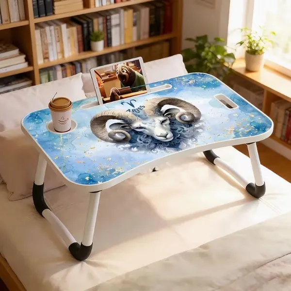 Portable_Foldable_Laptop_Bed_Table_With_Cup_Holder_And_Tablet_Slot_-_Watercolor_Panda_Design