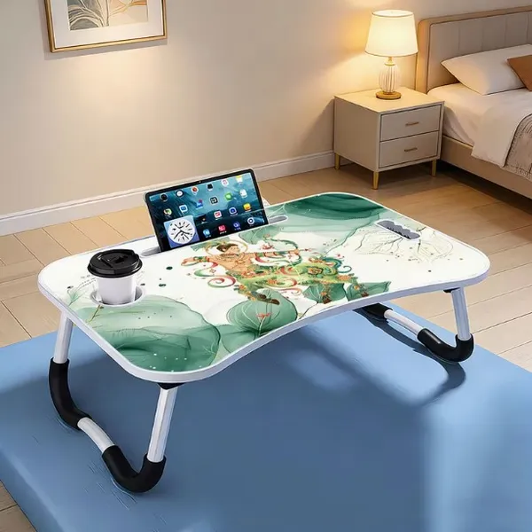 Portable_Lap_Desk_With_Cup_Holder_And_Tablet_Slot_-_Zodiac_Leaf_Design