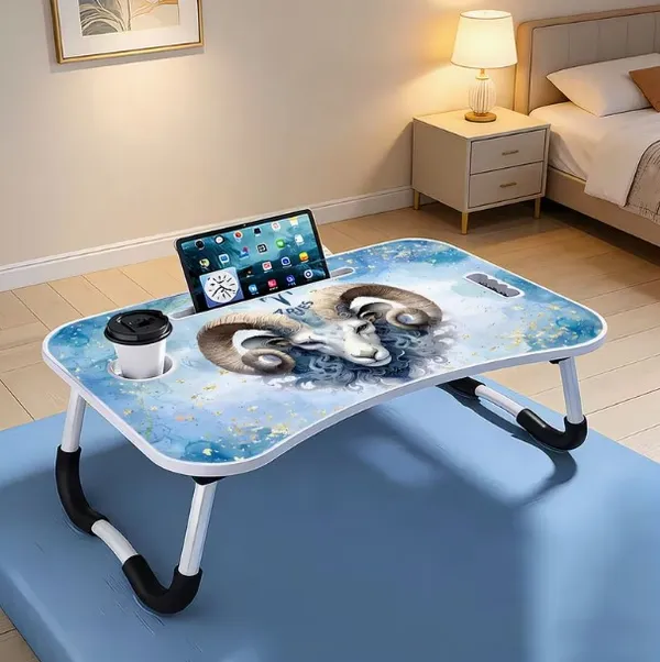 Portable_Foldable_Laptop_Bed_Table_With_Cup_Holder_And_Tablet_Slot_-_Watercolor_Panda_Design