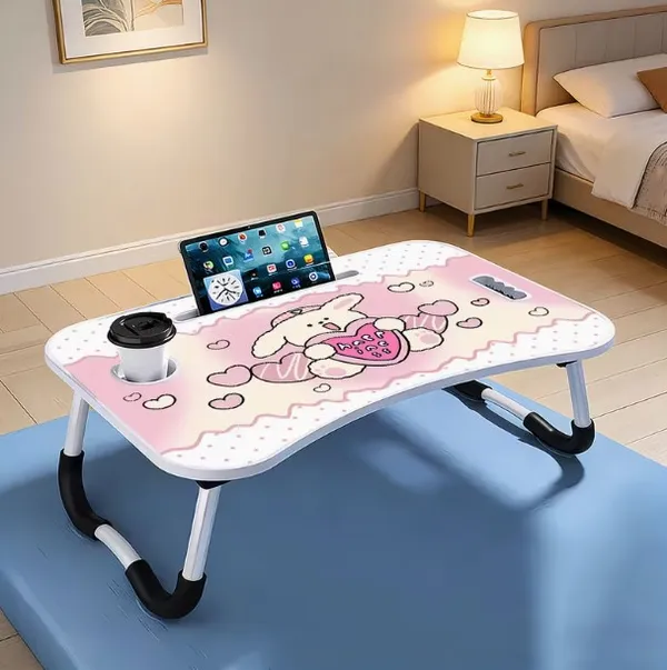 Portable_Folding_Laptop_Bed_Table_With_Cute_Cartoon_Design_-_Pink_&_White