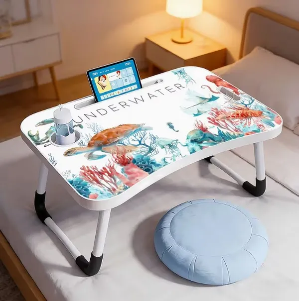 Underwater_Themed_Foldable_Laptop_Desk_With_White_Legs