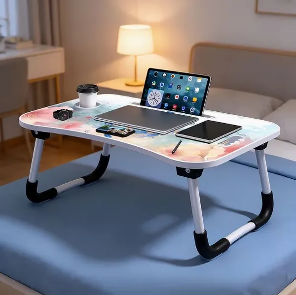 Portable_Laptop_Bed_Table_With_Tablet_Holder_And_Foldable_Legs_-_Watercolor_Dragon_Design