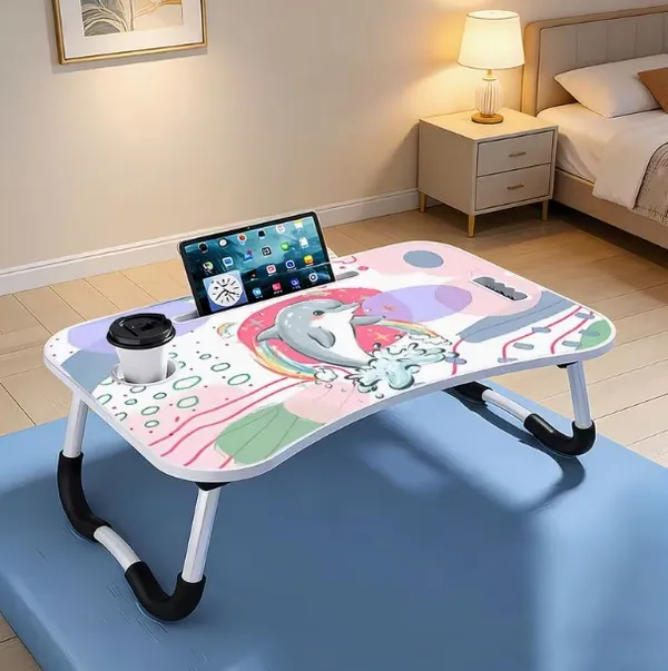 Portable_Laptop_Desk_With_Colorful_Abstract_Design_-_Foldable_Bed_Study_Table_With_Phone_&_Cup_Holder