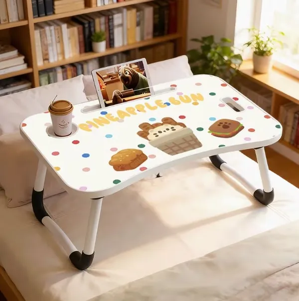 Foldable_Laptop_Bed_Table_With_Cup_Holder_And_Tablet_Slot