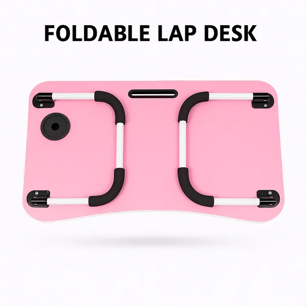 Foldable_Lap_Desk_With_Cup_Holder_-_Pink_Portable_Laptop_Table