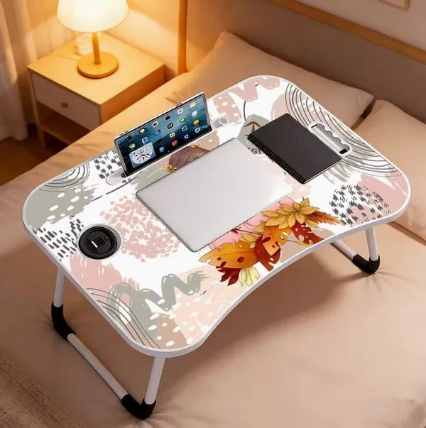 Portable_Foldable_Laptop_Bed_Table_With_Cup_Holder_And_Tablet_Slot