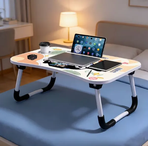 Portable_Folding_Laptop_Table_With_Cup_Holder_And_Phone_Slot_–_Cow_Cat_Design